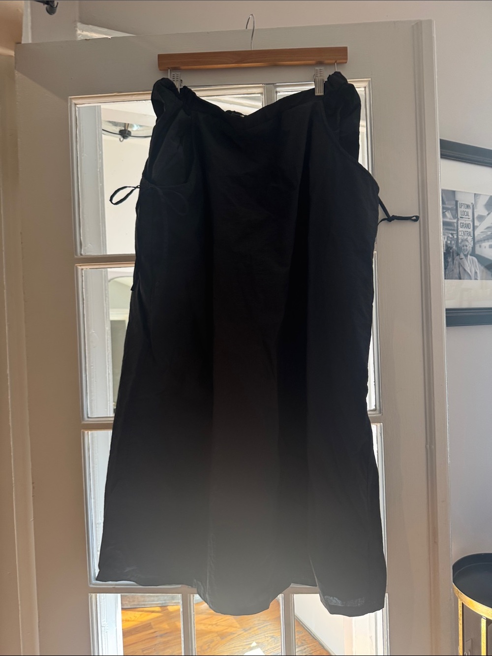 Anthropologie Black Midi/Maxi parachute with Side Ties- L
